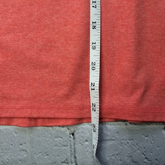 Athleta Coral Red Sleeveless Heathered High Neck Tank Top Size Medium - Picture 8 of 8